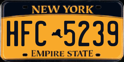 NY license plate HFC5239