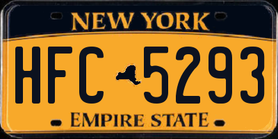 NY license plate HFC5293