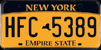 NY license plate HFC5389