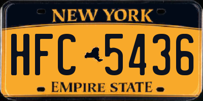 NY license plate HFC5436