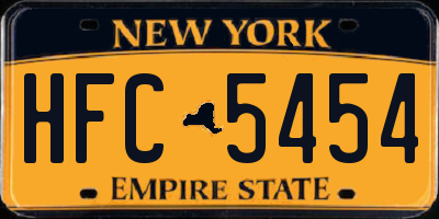 NY license plate HFC5454