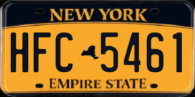 NY license plate HFC5461
