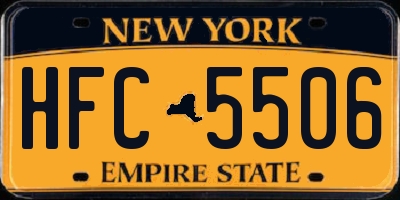 NY license plate HFC5506