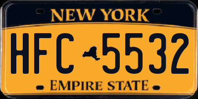 NY license plate HFC5532