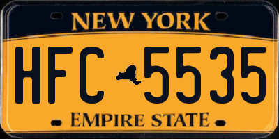 NY license plate HFC5535