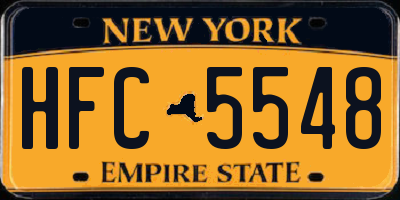NY license plate HFC5548