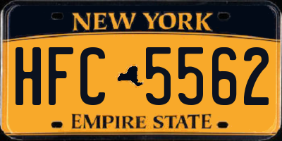 NY license plate HFC5562