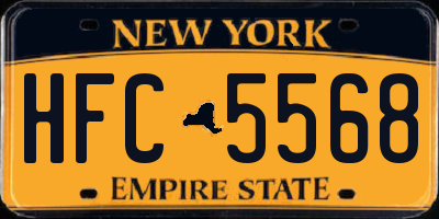 NY license plate HFC5568