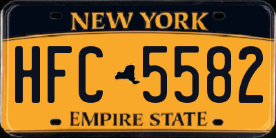 NY license plate HFC5582