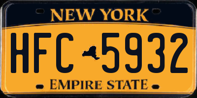 NY license plate HFC5932