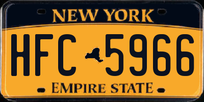 NY license plate HFC5966