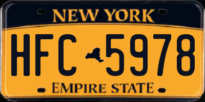 NY license plate HFC5978