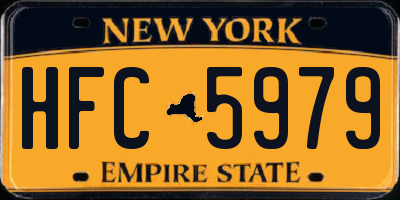 NY license plate HFC5979