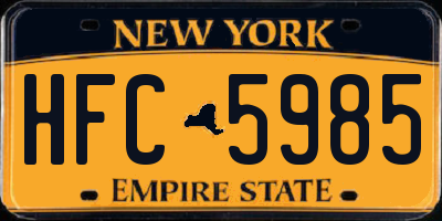 NY license plate HFC5985