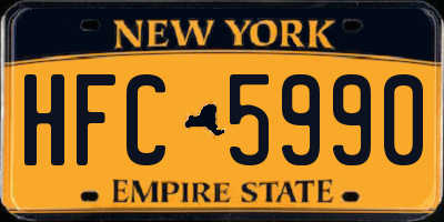 NY license plate HFC5990