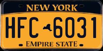 NY license plate HFC6031
