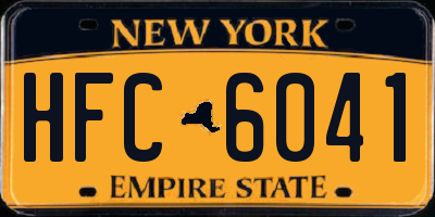 NY license plate HFC6041