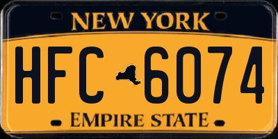 NY license plate HFC6074
