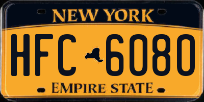 NY license plate HFC6080