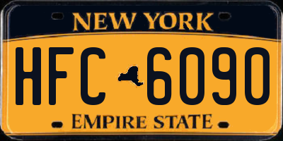 NY license plate HFC6090