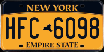 NY license plate HFC6098