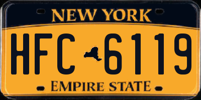 NY license plate HFC6119