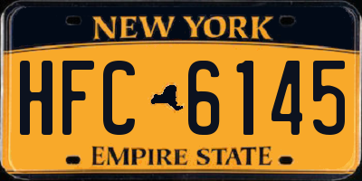 NY license plate HFC6145