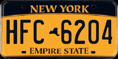 NY license plate HFC6204