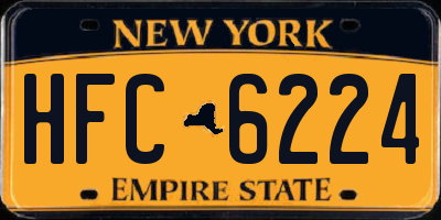NY license plate HFC6224