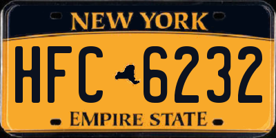 NY license plate HFC6232