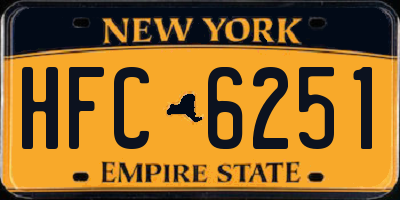 NY license plate HFC6251