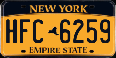 NY license plate HFC6259
