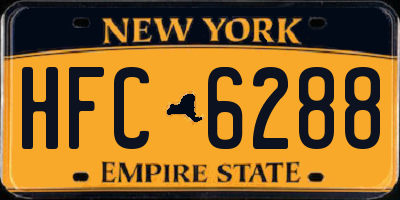 NY license plate HFC6288