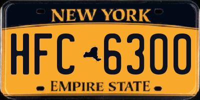 NY license plate HFC6300