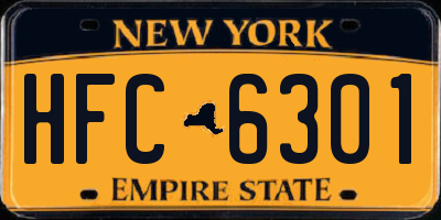 NY license plate HFC6301
