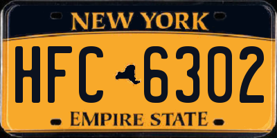 NY license plate HFC6302