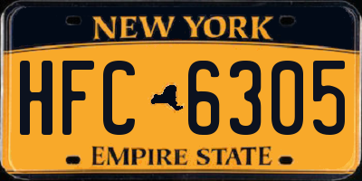 NY license plate HFC6305