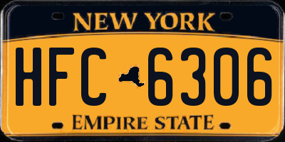 NY license plate HFC6306