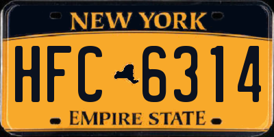 NY license plate HFC6314
