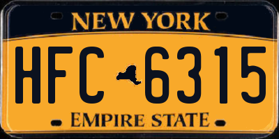 NY license plate HFC6315