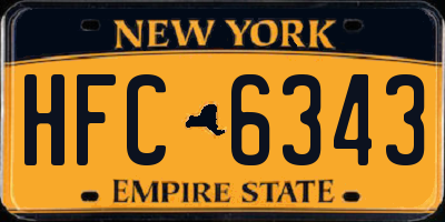 NY license plate HFC6343