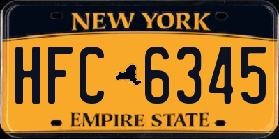 NY license plate HFC6345