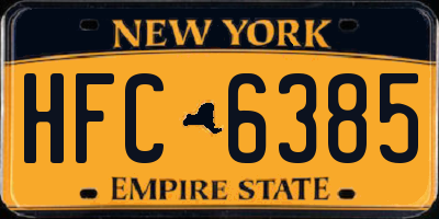NY license plate HFC6385