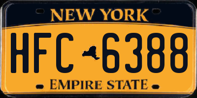 NY license plate HFC6388