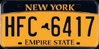 NY license plate HFC6417