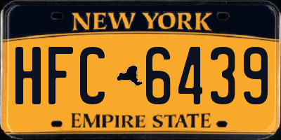 NY license plate HFC6439