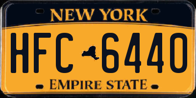 NY license plate HFC6440