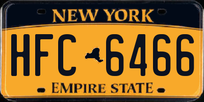 NY license plate HFC6466
