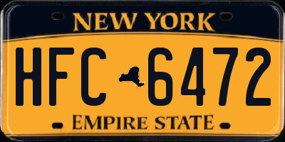 NY license plate HFC6472