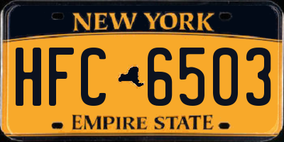 NY license plate HFC6503